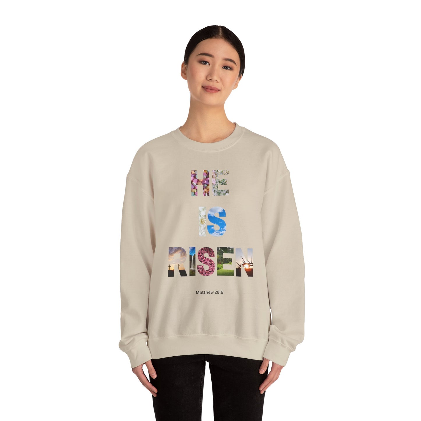 He is Risen Images Crewneck Sweatshirt