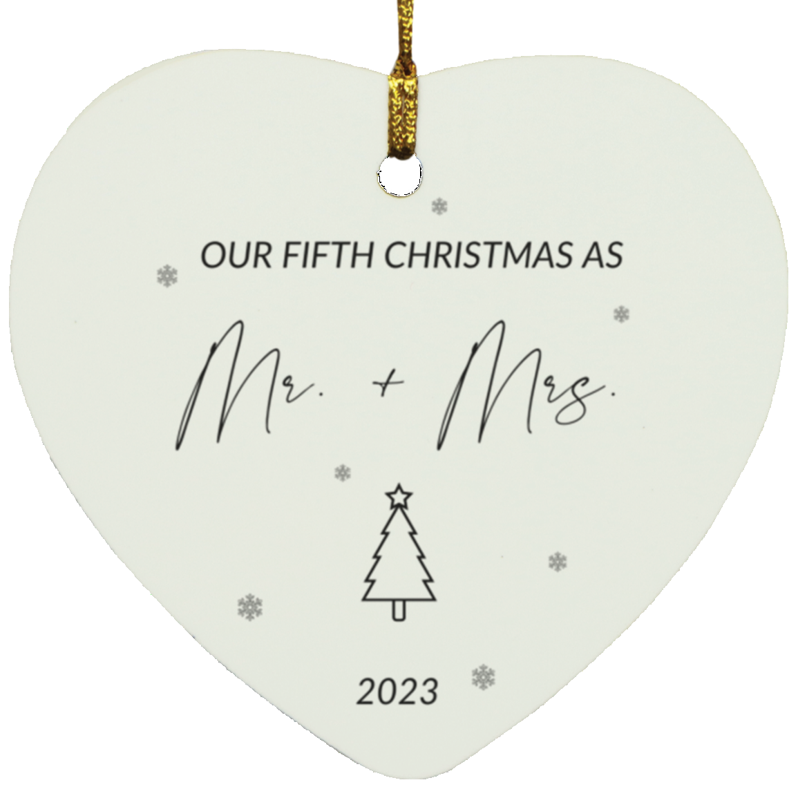 5th Christmas Heart Ornament