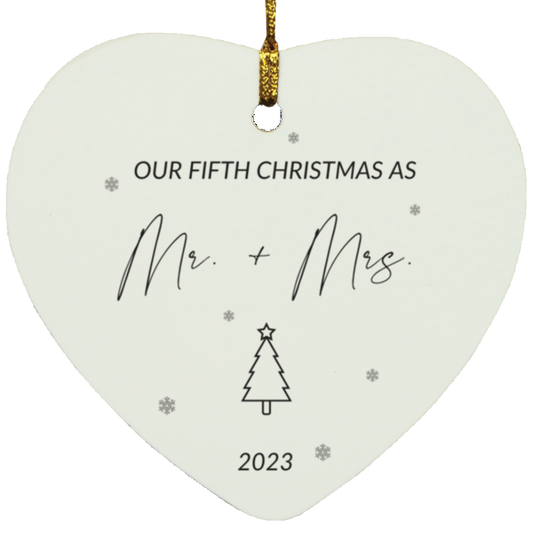 5th Christmas Heart Ornament